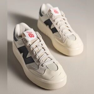 New Balance CT302 Cream and Black  platform sneaker.
